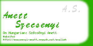 anett szecsenyi business card