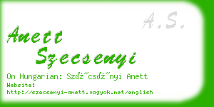 anett szecsenyi business card